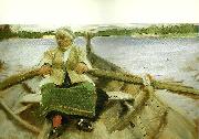 Anders Zorn kyrkfard oil painting